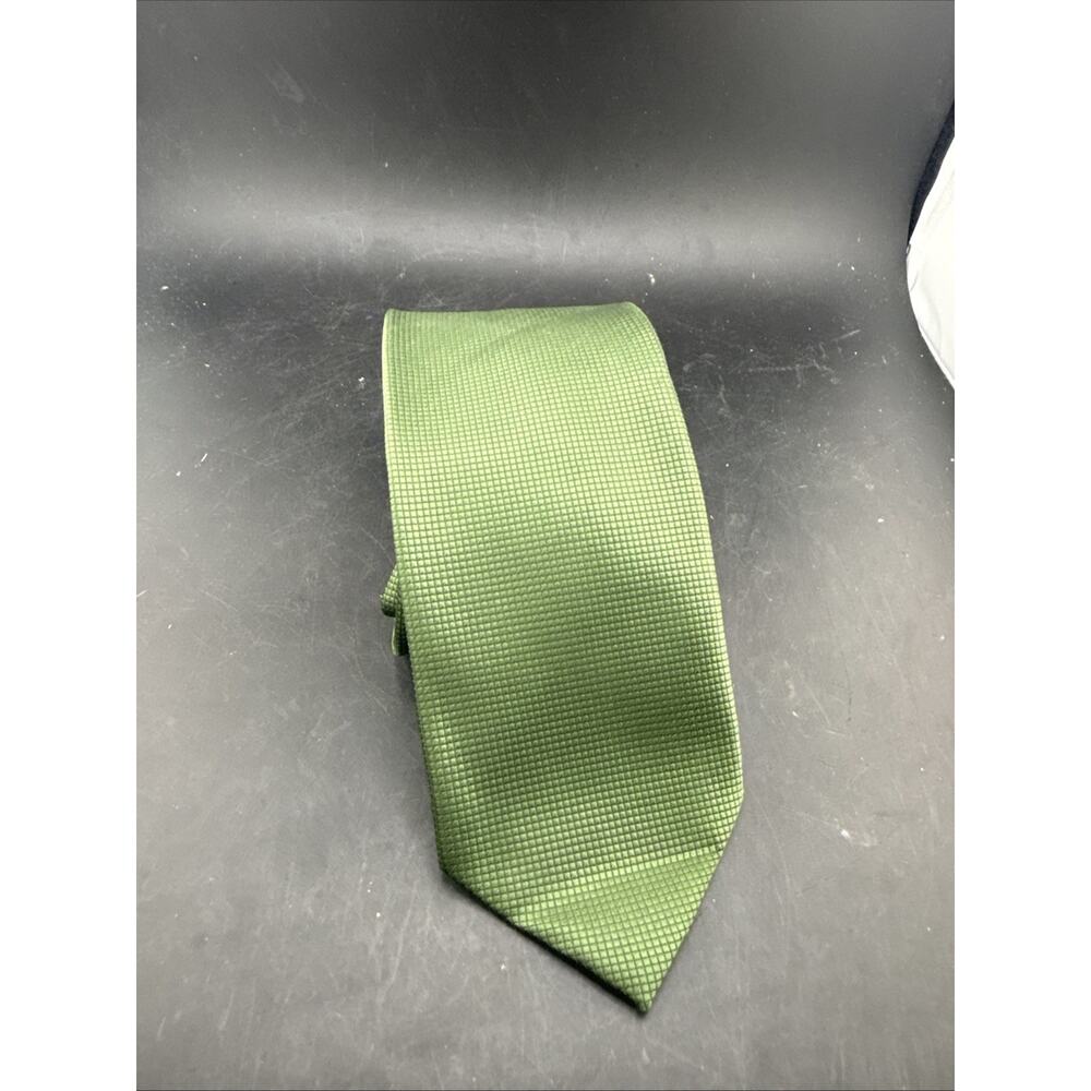 Marco Lariani Silk Tie Made In Italy Green Geometric Mens Necktie Classic
